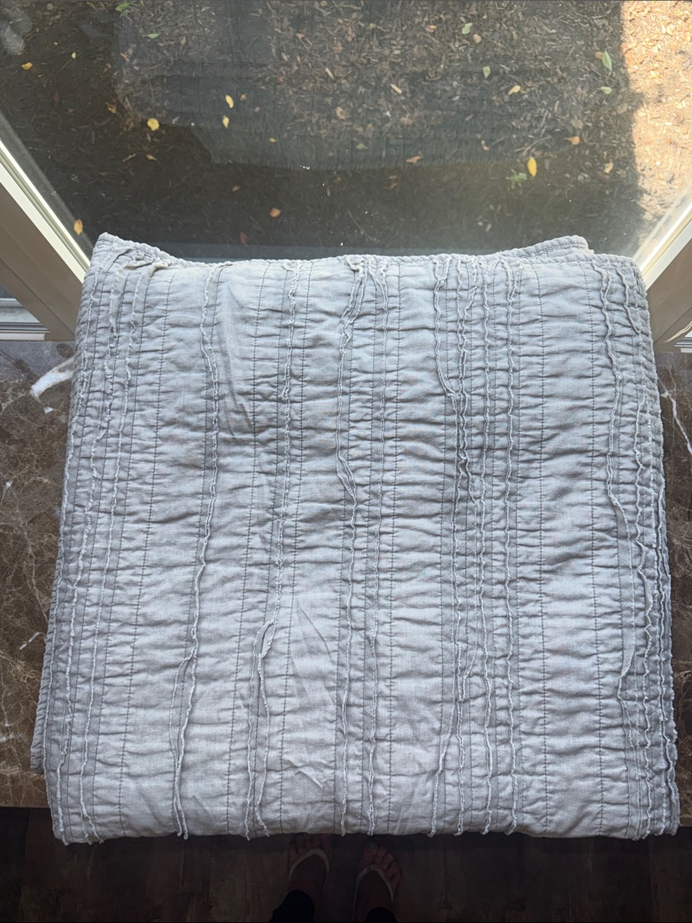 Threshold Quilted Throw Blanket in Light Gray